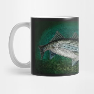 Striped Bass in Blue Green Depths, Ocean Fishing Mug